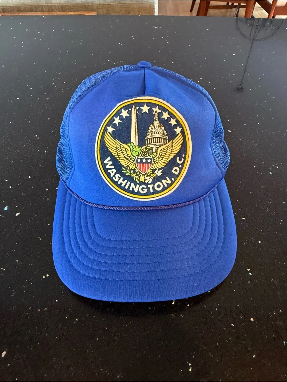 Washington D.C. Blue Trucker Hat with Eagle Patch